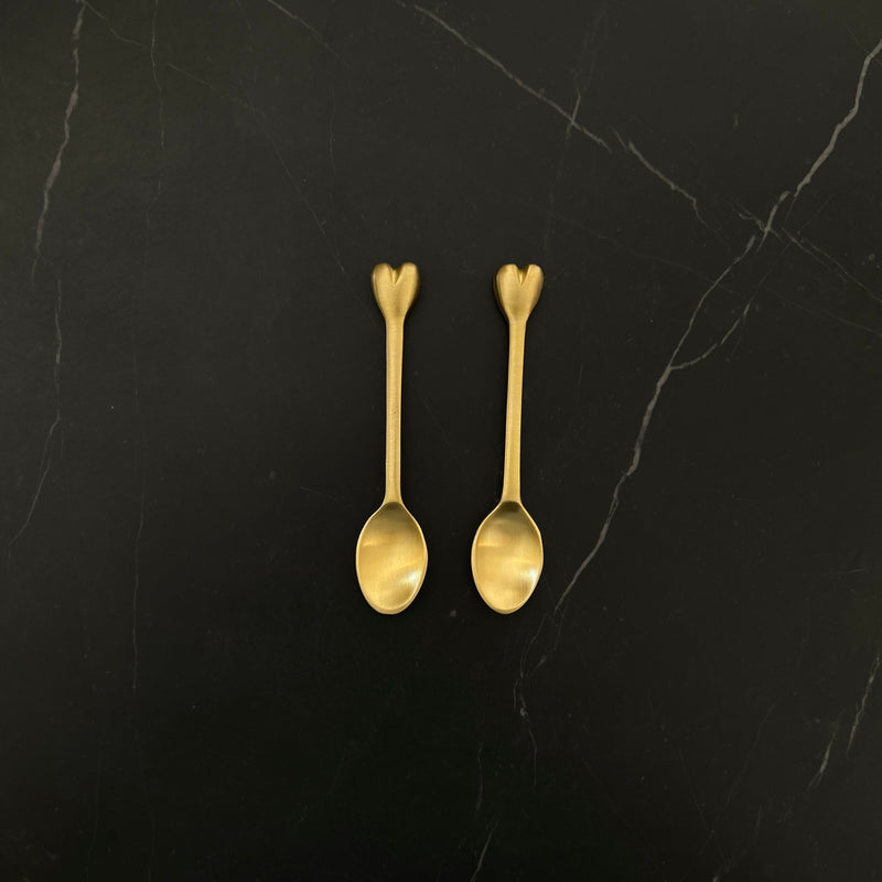NEW Heart Teaspoon- Solid Brass - Pack of 5