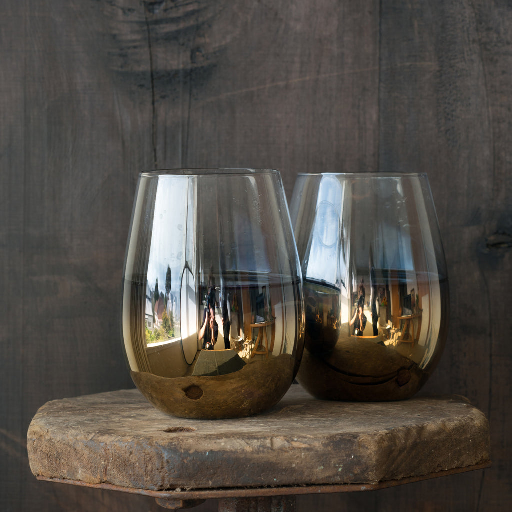 Cariso Gold stemless glasses set of 4 gift boxed